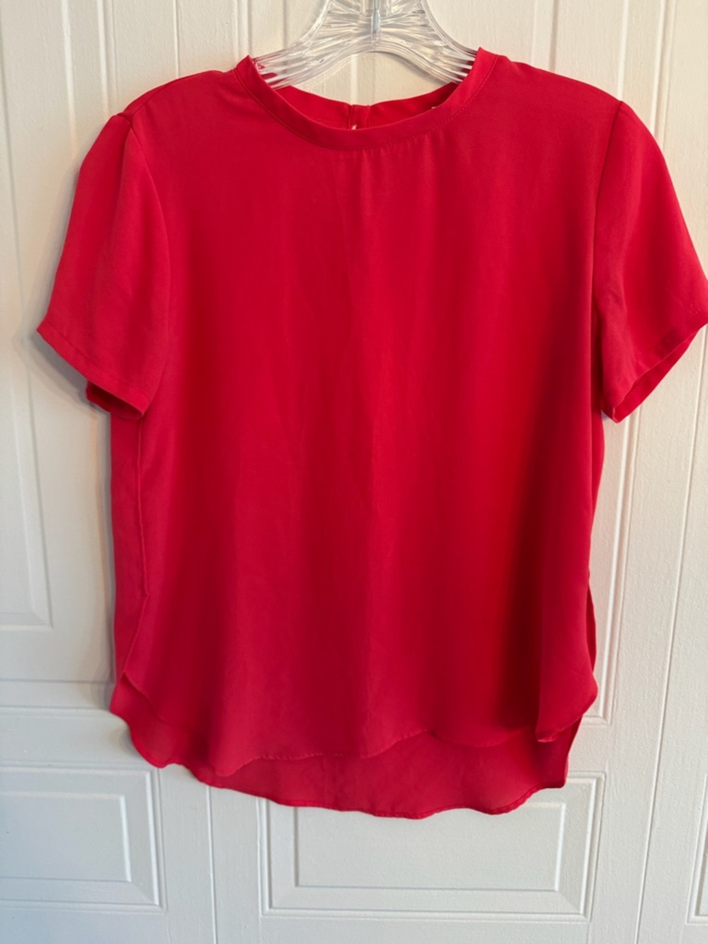 LOFT Coral Bright Pink Short-Sleeve Women's Blouse Size XSP
